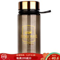 乐扣乐扣 夏季塑料杯 男女士茶水分离杯 小清新情侣便携水杯 创意防漏手提随手杯 复古杯400ml(黑色)