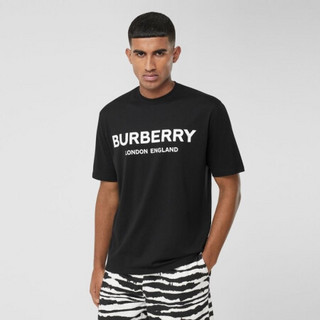 BURBERRY 博柏利 男士圆领短袖T恤 80260161 黑色 XL