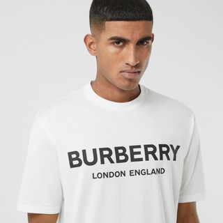 BURBERRY 博柏利 男士圆领短袖T恤 80260171 白色 L