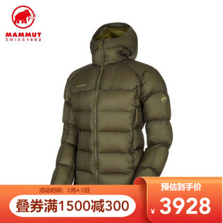 MAMMUT/猛犸象 Meron IN Hooded 男秋冬防泼水高保暖900蓬鹅绒羽绒服 蜥绿色-蟒绿色 L