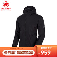 MAMMUT猛犸象Glider男士轻量防泼水透气连帽皮肤衣 黑色 XL
