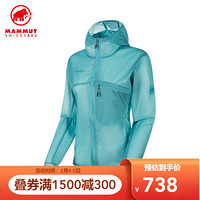 MAMMUT/猛犸象 Convey WB 女士户外风衣轻量防风衣防撕裂皮肤风衣 水蓝色 XL