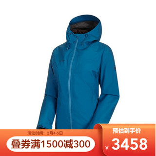 MAMMUT/猛犸象 Convey 女士GTX防风750蓬可拆卸硬壳羽绒三合一夹克冲锋衣外套 蓝宝石蓝色-鹿色 XL