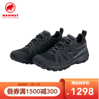 MAMMUT猛犸象Saentis女GTX轻量防水透气减震户外低帮徒步鞋 黑拼接黑灰色 38.5