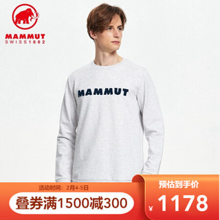 MAMMUT猛犸象 PUll 男女情侣同款抓绒上衣秋冬浮雕LOGO长袖抓绒衣 路灰色混色 L