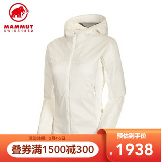 MAMMUT/猛犸象 Rime Light IN Flex 女士冬季弹力透气保暖修身连帽棉服外套 亮白色 L