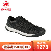 MAMMUT/猛犸象 Hueco Knit 男士户外运动鞋耐磨透气低帮通勤/徒步鞋登山鞋 黑色-钛灰色 44.5