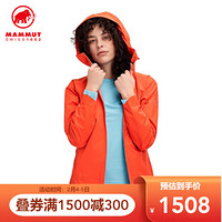 MAMMUT/猛犸象 Masao Light 户外冲锋衣PTX轻量防风衣冲锋衣硬壳夹克外套女 热带橙色 亚版尺码正常