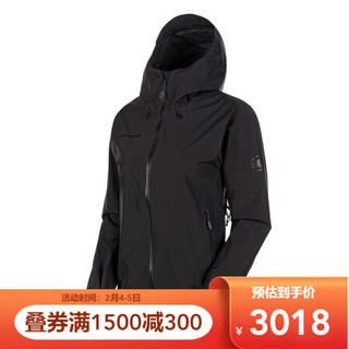 MAMMUT猛犸象Ayako女登山硬壳冲锋衣防风防雨双层夹克 黑色 XXL