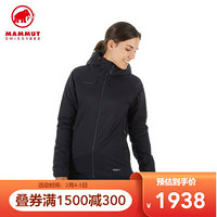 MAMMUT/猛犸象 女士户外弹性防水透气保暖修身连帽棉服 黑色 XL