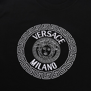 范思哲 VERSACE 奢侈品 男士棉质美杜莎头像短袖T恤 黑色 A85161 A228806 A2024 L码/185/96B