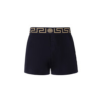 范思哲 VERSACE 奢侈品 21春夏 男士棉氨纶金色希腊回纹平角内裤 深蓝色 AUU01013 A232741 A70W 6码/XL码