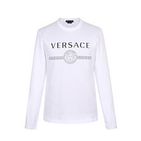 VERSACE 范思哲 奢侈品 男士白色棉质美杜莎头像LOGO长袖T恤 A83580 A228806 A1001 XL码/190/100B