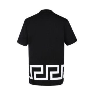 范思哲 VERSACE 奢侈品 21春夏 男士棉质字母logo图案圆领短袖T恤 黑色 A88560 A235263 A1008 XL码 190/100B