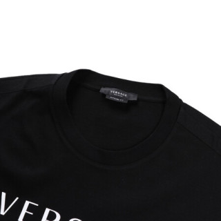 范思哲 VERSACE 奢侈品 21春夏 男士棉质字母logo图案圆领短袖T恤 黑色 A88560 A235263 A1008 XL码 190/100B