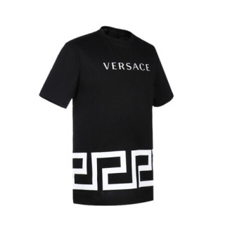 范思哲 VERSACE 奢侈品 21春夏 男士棉质字母logo图案圆领短袖T恤 黑色 A88560 A235263 A1008 XL码 190/100B