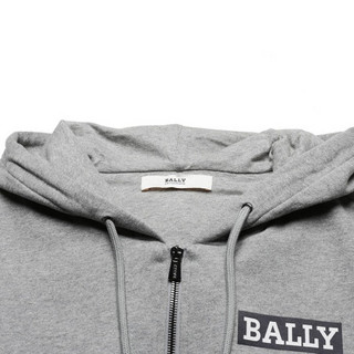 巴利 BALLY 男士棉质Crest连帽运动外套上衣麻灰色 M5BA630F 7S255 114 6235779 S码 170/92A