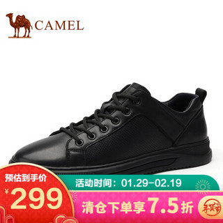 骆驼（CAMEL） 韩版简约百搭时尚休闲板鞋男 A012168760 黑色 42