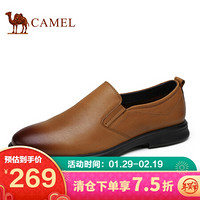 骆驼（CAMEL） 柔软牛皮舒适商务休闲皮鞋男 A012211040 黄棕 44