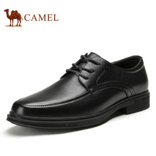 骆驼（CAMEL） 男皮鞋圆头舒适柔软牛皮商务休闲正装鞋 A112287400 黑色 38