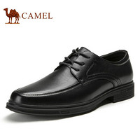 骆驼（CAMEL） 男皮鞋圆头舒适柔软牛皮商务休闲正装鞋 A112287400 黑色 43