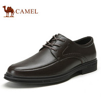 骆驼（CAMEL） 男皮鞋圆头舒适柔软牛皮商务休闲正装鞋 A112287400 暗棕 44