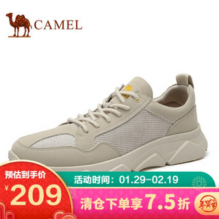 骆驼（CAMEL） 透气百搭时尚潮流休闲户外跑步男鞋 A012353200 米黄 44