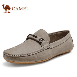 骆驼（CAMEL） 休闲鞋豆豆鞋男休闲套脚舒适乐福男鞋 A112037310 灰色 42
