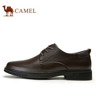 骆驼（CAMEL） 商务皮鞋男圆头英伦软办公室正装鞋 A112287390 暗棕 42