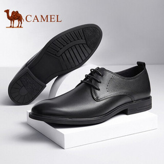 骆驼（CAMEL） 正装鞋柔软牛皮舒适时尚休闲商务皮鞋男 A112005430 黑色 38