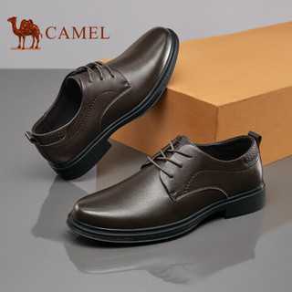 骆驼（CAMEL） 商务皮鞋男圆头英伦软办公室正装鞋 A112287390 暗棕 42