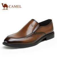骆驼（CAMEL） 正装鞋男士牛皮鞋套脚商务皮鞋 A112015020 棕色 40