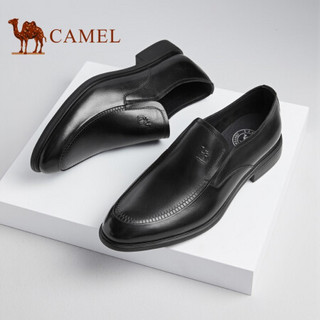 骆驼（CAMEL） 正装鞋男士牛皮鞋套脚商务皮鞋 A112015020 黑色 38