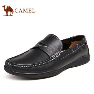 骆驼（CAMEL） 休闲鞋套脚豆豆鞋乐福男皮鞋 A112055070 黑色 41