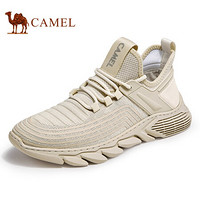 骆驼（CAMEL） 休闲鞋飞织缓震弹性软底潮流运动鞋男 A112128100 杏色 44