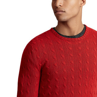 Ralph Lauren/拉夫劳伦男装 经典款绞花编织羊绒针织毛衣10705 D71-红色 XL