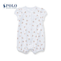 Ralph Lauren/拉夫劳伦女婴 经典款Polo 小熊连衫裤33025 100-白色 6M