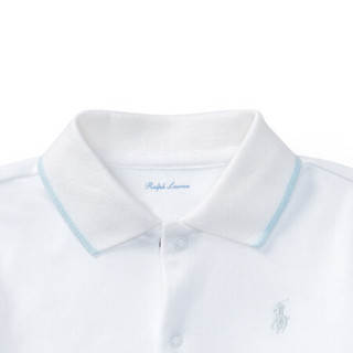 Ralph Lauren/拉夫劳伦男婴 经典款双面布棉质Polo短连衣裤33253 100-白色 9M