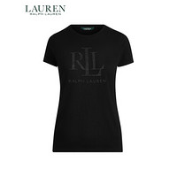 Lauren/拉夫劳伦女装 经典款微型铆钉平纹针织T恤60287 001-黑色 M