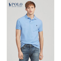 Ralph Lauren/拉夫劳伦男装 经典款定制修身版型网眼Polo衫12199 400-蓝色 XS