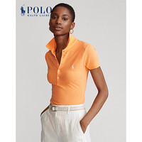 Ralph Lauren/拉夫劳伦女装 经典款修身版型弹力Polo衫21432 800-橙色 L