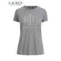Lauren/拉夫劳伦女装 经典款微型铆钉平纹针织T恤60343 020-灰色 XXS