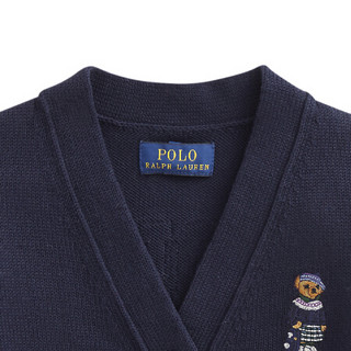 Ralph Lauren/拉夫劳伦女童 经典款Polo小熊棉质针织开襟衫34273 410-海军蓝 3/3T