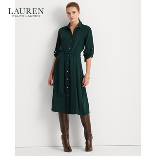 Lauren/拉夫劳伦女装 经典款衬衫式喇叭连衣裙60386 300-绿色 4