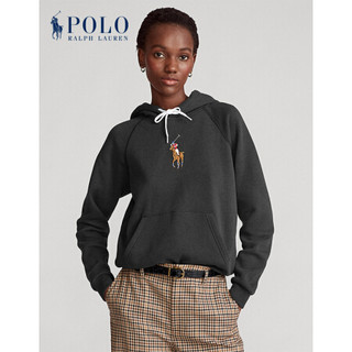 Ralph Lauren/拉夫劳伦女装 经典款小马标起绒布连帽衫21785 001-黑色 XL