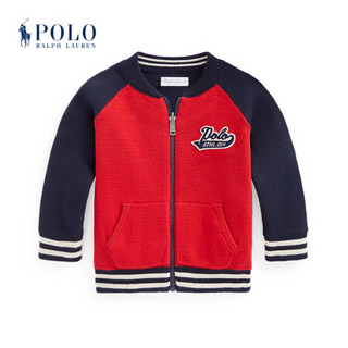 Ralph Lauren/拉夫劳伦男婴 经典款两面穿全拉链针织毛衫34180 600-红色 9M