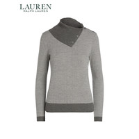 RALPH LAURENLauren/拉夫劳伦女装 经典款人字斜纹针织羊毛衫60418 020-灰色 S