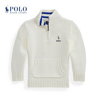 Ralph Lauren/拉夫劳伦男童 2020年冬季棉质四分之一拉链针织毛衫34619 101-白色 6