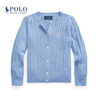 Ralph Lauren/拉夫劳伦女童 2020年冬季迷你绞花编结棉质针织开襟衫34695 400-蓝色 6