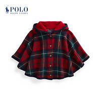 Ralph Lauren/拉夫劳伦女童 2020年冬季格纹图案斗篷34459 600-红色 4/4T